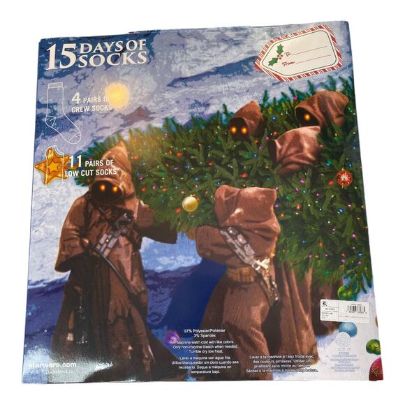 Star Wars New 15 Days of Socks Advent Calendar Men's Shoe Sizes 6-12 - Picture 3 of 3